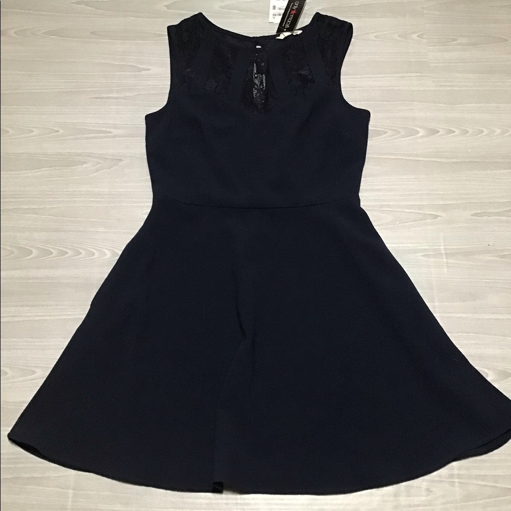 -Speechless navy fit & flare dress. Large. NWT